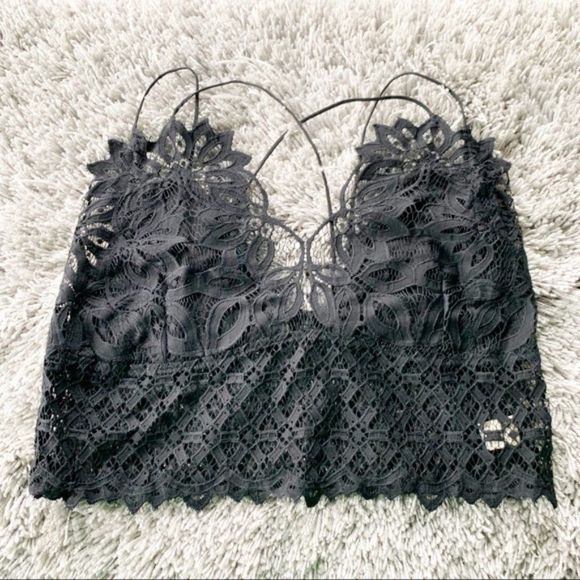 Peach Love Black Crochet Lace Bralette - Picture 2 of 7